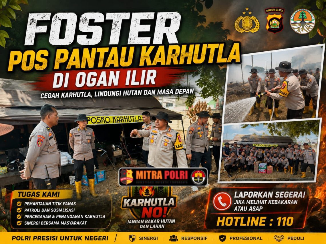 Kepolisian Daerah Sumatera Selatan melalui Kaopsda Aman Nusa II 2026 melakukan peninjauan langsung terhadap tiga pos pantau di wilayah Kabupaten Ogan Ilir, Sabtu (22/8/2026). Peninjauan tersebut dilakukan untuk memastikan kesiapan personel, sarana pendukung, serta efektivitas strategi pengamanan selama pelaksanaan Operasi Aman Nusa II 2026.
