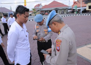 Polres Seruyan melanjutkan rangkaian kegiatan dengan Penegakan Ketertiban dan Disiplin (Gaktibplin) terhadap personel, Senin (24/8/2026).