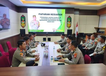 Kegiatan berlangsung di Ruang Command Center Mapolresta Palangka Raya dengan diikuti personel Posko Ketahanan Pangan, para Kapolsek jajaran, serta operator ketahanan pangan.