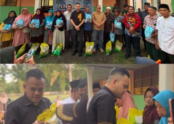 Ketua DPP Elang 3 Hambalang Riau sekaligus Direktur Utama PT Green Palma Riau Jaya, Pebriyan Winaldi, menggelar kegiatan sosial berupa pembagian 100 paket sembako dan 100 karung beras kepada masyarakat Desa Pangkalan Baru Barat Dusun 3 Jaya Baru , Kecamatan Siak Hulu, Jum'at (31/7/26) sekitar pukul 16.00 WIB.