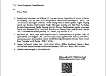Transparansi Tender Indonesia (TTI) menyatakan akan menempuh jalur hukum melalui mekanisme penyelesaian sengketa informasi publik setelah gagal memperoleh informasi mengenai data Pokok-Pokok Pikiran (Pokir) DPRA yang dimohonkan kepada Pemerintah Aceh.