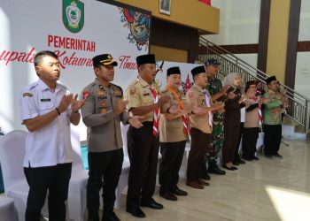 Polres Kotim hadir dalam Upacara Pelantikan Pengurus Kwartir Cabang Gerakan Pramuka Kotim Masa Bakti 2026-2031 sekaligus Pelepasan Peserta Jambore Nasional Tahun 2026, bertempat di Aula Rumah Jabatan Bupati, pada Rabu pagi (05/08/2026).