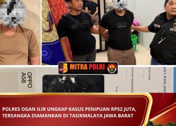 Unit Pidsus Satuan Reserse Kriminal Polres Ogan Ilir berhasil mengungkap kasus dugaan tindak pidana penipuan yang mengakibatkan korban mengalami kerugian lebih dari Rp52 juta. Seorang pria berinisial IW (34) berhasil diamankan petugas di wilayah Kabupaten Tasikmalaya, Provinsi Jawa Barat.