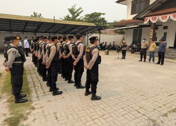 Apel kesiapan digelar di Kantor Pertamina Area Retail Kalteng, Jalan RTA Milono, Kota Palangka Raya, Kalimantan Tengah, yang dipimpin oleh Kompol Henry, S.E. selaku koordinator pam, Senin (14/9/2026) siang.