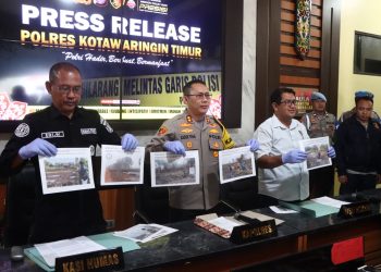 Polres Kotawaringin Timur (Kotim) menggelar press release terkait penanganan kasus kebakaran hutan dan lahan (karhutla) di wilayah hukumnya yang dipimpin langsung oleh Kapolres Kotim AKBP I Kadek Dwi Yoga Sidhimantra W,S.H.,S.I.K.,M.M, Kamis (17/9/2026) Sore.