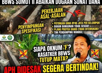 Dugaan skandal pemotongan dana program Percepatan Peningkatan Tata Guna Air Irigasi (P3TGAI) di Kabupaten Mandailing Natal (Madina)