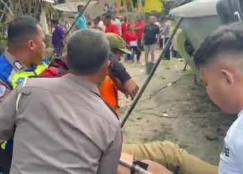 Kecelakaan lalu lintas melibatkan satu unit bus penumpang terjadi di Jalan Lintas Desa Boho, Dusun I, Kecamatan Sianjur Mulamula, Kabupaten Samosir, Sumatera Utara, Sabtu (19/9/2026) sekitar pukul 13.30 WIB.