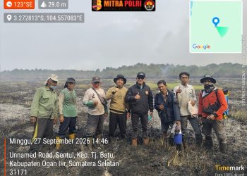 keberhasilan tim gabungan yang sigap menjinakkan kobaran api di kawasan Desa Sentul, Kecamatan Tanjung Batu, Kabupaten Ogan Ilir, Sumatera Selatan.