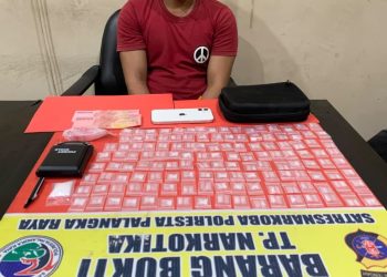 petugas mengamankan seorang terduga pelaku yang berinisial AR (30) beserta sejumlah barang bukti.