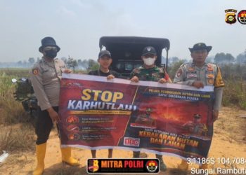 Polres Ogan Ilir melalui Polsek Pemulutan bersama tiga pilar terus memperkuat upaya pencegahan dan penanganan kebakaran hutan dan lahan (karhutla) dengan melaksanakan patroli sekaligus memberikan imbauan kepada masyarakat di wilayah hukum Polsek Pemulutan, Sabtu (5/9/2026)