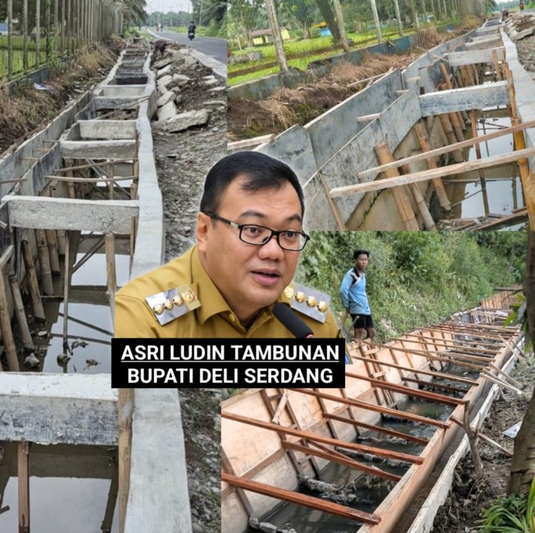 Proyek drainase siluman di Kampung Lalang, Kecamatan Sunggal, Kabupaten Deli Serdang diduga menyimpang dari spesifikasi teknis, keselamatan pekerja diabaikan. (Foto. Dok/Mitrapolri.com)