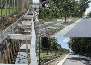 proyek drainase di Desa Mulyorejo, Kecamatan Sunggal, Kabupaten Deli Serdang yang tampak tidak ada aktivitas pekerja. (Foto: Dok/mitrapolri.com)