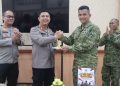 Kedatangan Kapolresta bersama PJU diterima langsung Dandim 1016/Palangka Raya Kolonel Inf. Kurniawan Agung Sancoyo, S.E., M.Han., yang diwakili oleh Kasdim Kol. Arm Khazanatul Israr, S.Pd., M.M