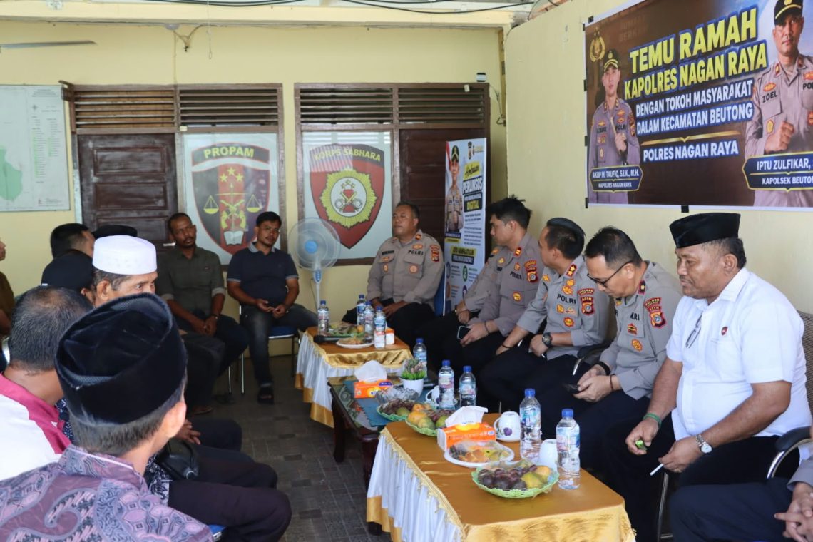 Kapolres Nagan Raya AKBP Muhamad Taufiq, S.I.K., M.H., melaksanakan kegiatan temu ramah bersama tokoh masyarakat di Kecamatan Beutong,