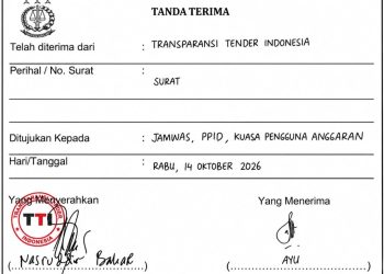 Tanda terima surat Transparansi Tender Indonesia