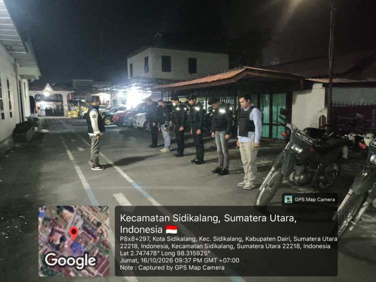 personel Satuan Reserse Kriminal (Sat Reskrim) Polres Dairi melaksanakan Patroli Siaga untuk mengantisipasi kejahatan jalanan, begal, premanisme, dan aksi pencurian besi atau rayap besi, Jumat (16/10/2026) malam.