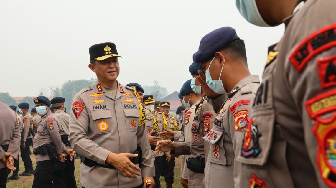 Polda Kalimantan Tengah (Kalteng) menggelar apel penyambutan personel Bawah Kendali Operasi (BKO), terdiri dari 10 personel Pusdokkes Polri dan 200 Brimob dari Polda NTB