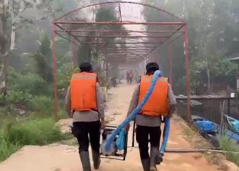 personel Satbrimob Polda Kalteng yang sudah berada dilokasi selama 10 hari dan melaksanakan upaya pemadaman kebakaran hutan dan lahan (Karhutla) di kawasan Taman Nasional Tanjung Puting