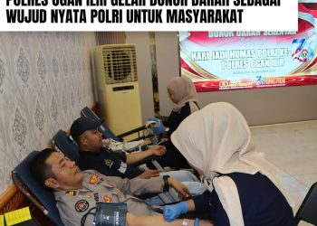 Polres Ogan Ilir melalui Seksi Humas menggelar kegiatan donor darah sebagai wujud nyata kepedulian Polri terhadap masyarakat. Kegiatan berlangsung di Aula Bhayangkari Polres Ogan Ilir, Selasa (20/10/2026), sekitar pukul 10.00 WIB.