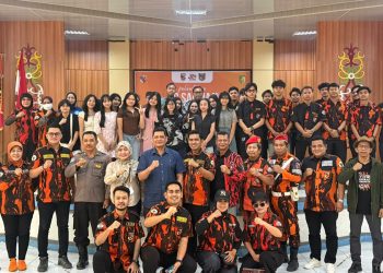 pelantikan Pengurus Cabang Satuan Pelajar dan Mahasiswa Pemuda Pancasila (SAPMA PP) Kota Palangka Raya periode 2026–2029 di Gedung KNPI Kalteng, Jalan Tjilik Riwut Km 1.
