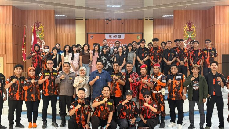 pelantikan Pengurus Cabang Satuan Pelajar dan Mahasiswa Pemuda Pancasila (SAPMA PP) Kota Palangka Raya periode 2026–2029 di Gedung KNPI Kalteng, Jalan Tjilik Riwut Km 1.