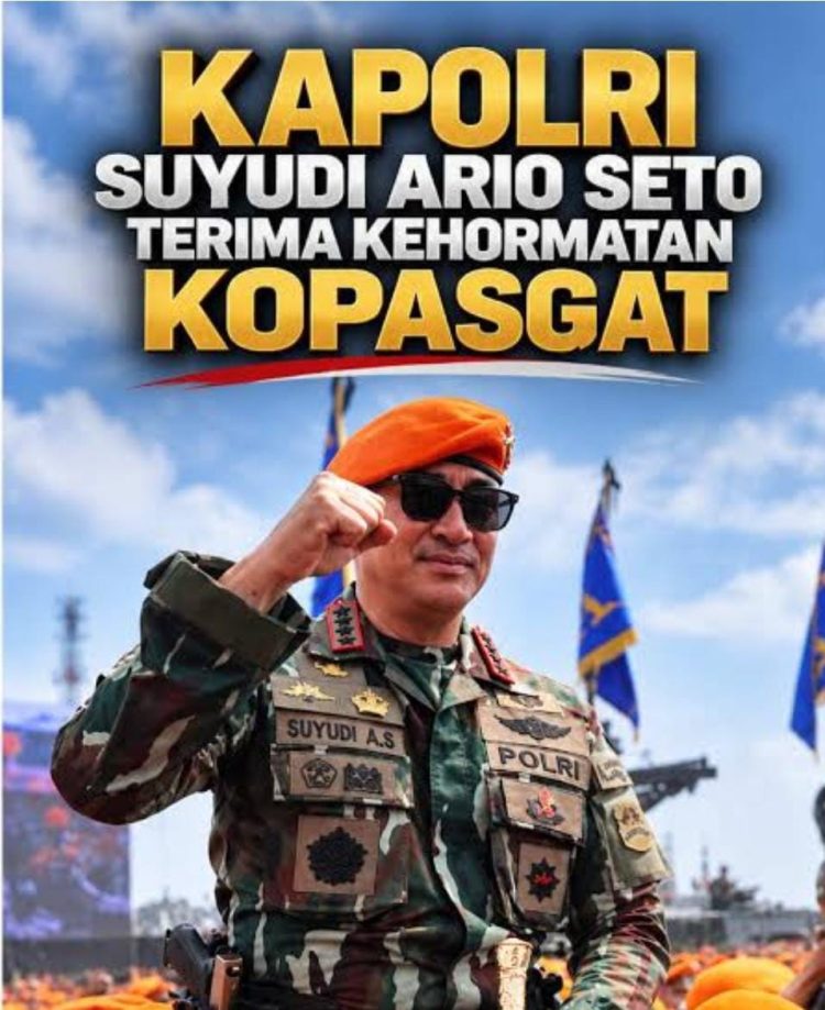 Kepala Kepolisian Negara Republik Indonesia (Kapolri) Suyudi Ario Seto mendapat kehormatan dengan pengangkatan sebagai warga kehormatan Korps Pasukan Gerak Cepat (Korpasgat) TNI Angkatan Udara.