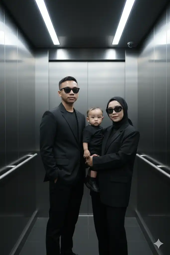Prompt Gemini AI : Cara Edit foto keluarga didalam Lift , ini Dia caranya ! 