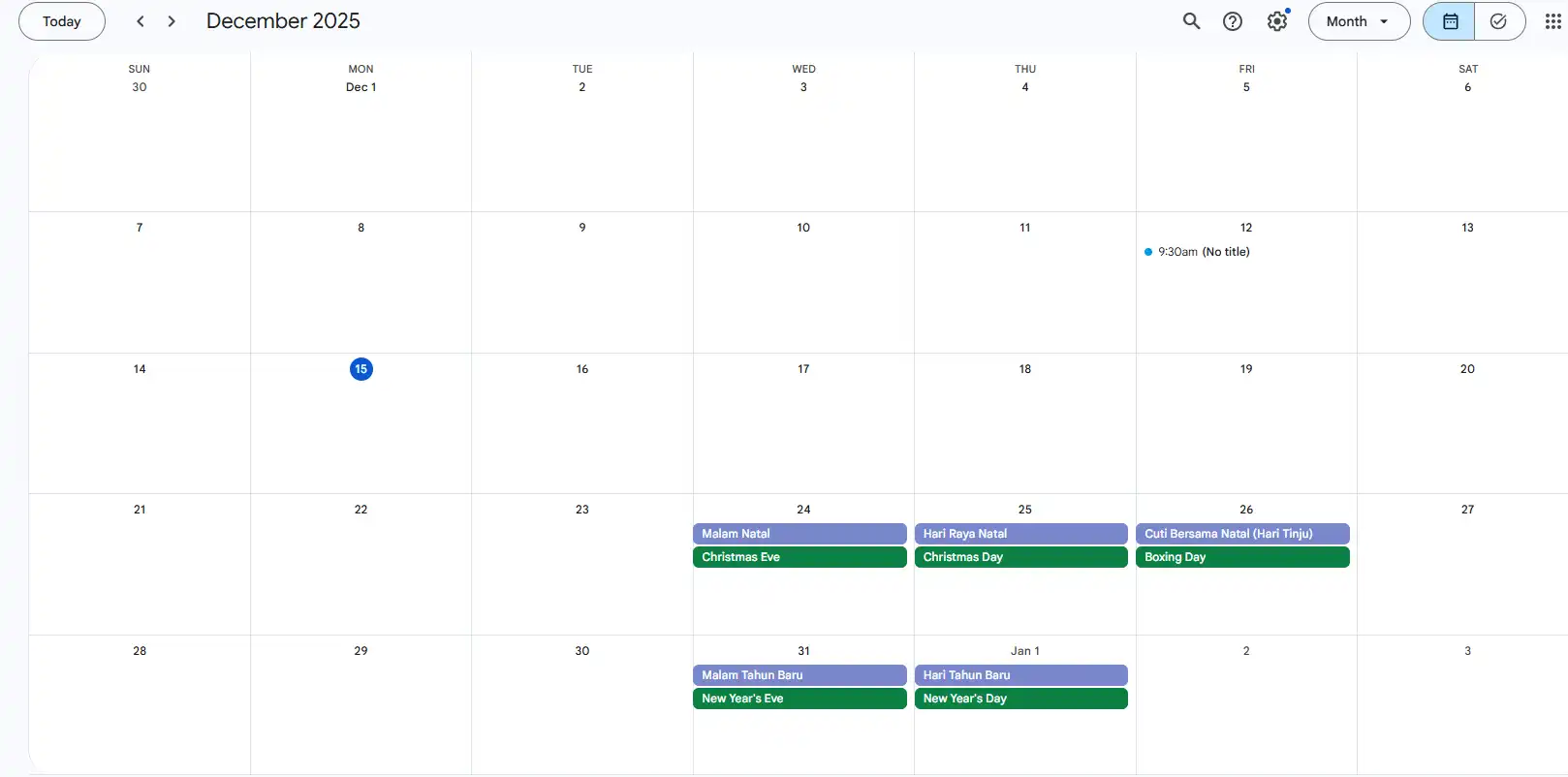 Jadwal Lengkap Libur Akhir Tahun: Kapan Mulai Cuti Bersama Desember 2025?
