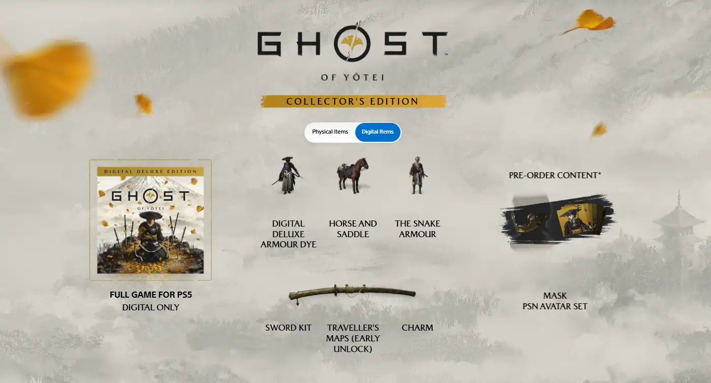 Ghost of Yotei , Paket Lengkap dengan tambahan Rp. 140.000