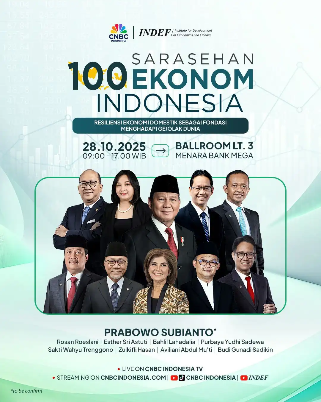 Sarasehan 100 Ekonom 2025: Resiliensi Ekonomi Domestik sebagai Fondasi Menghadapi Gejolak Dunia