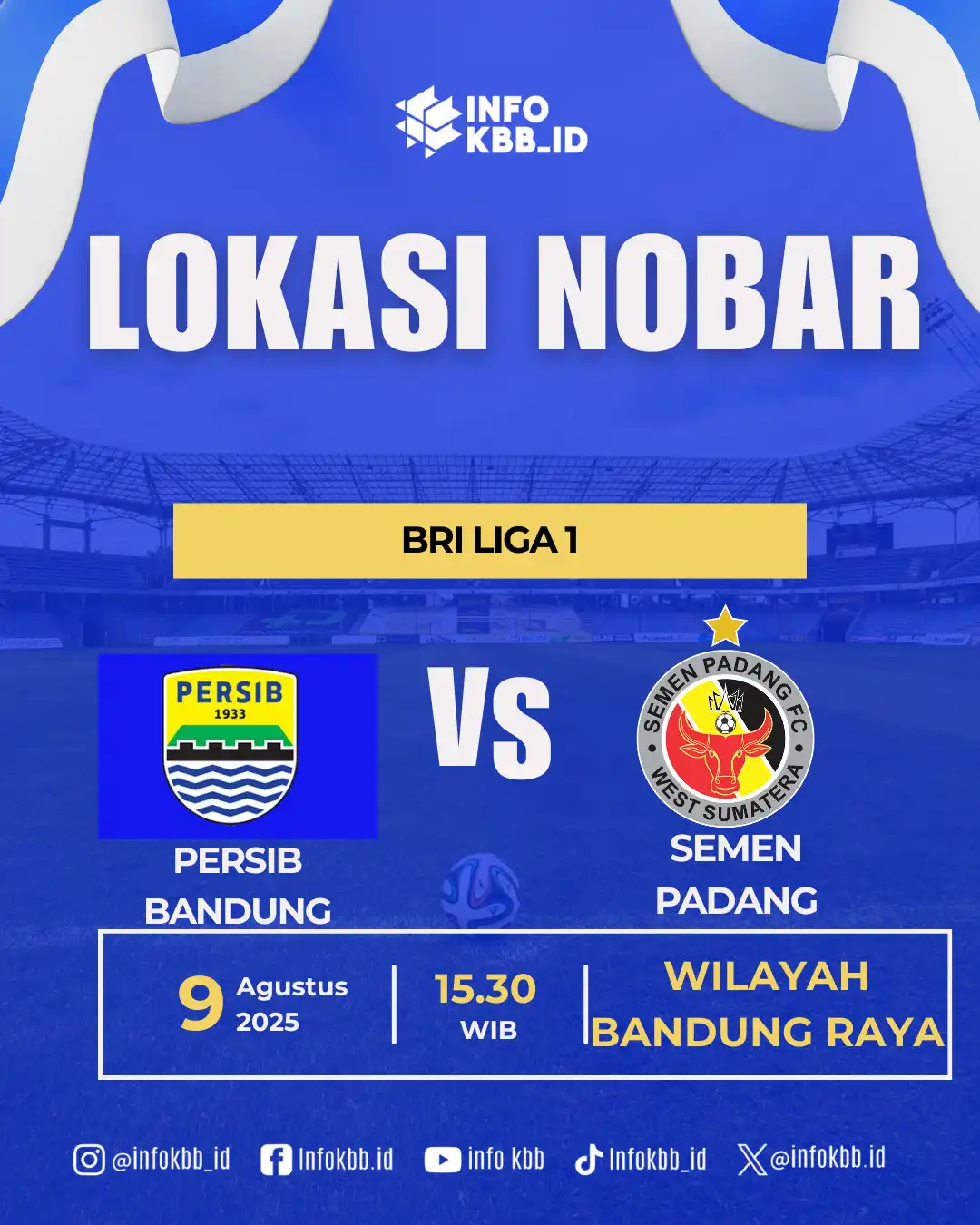 Lokasi Nobar Persib vs Semen Padang, Di Sini Info Nonton Bareng