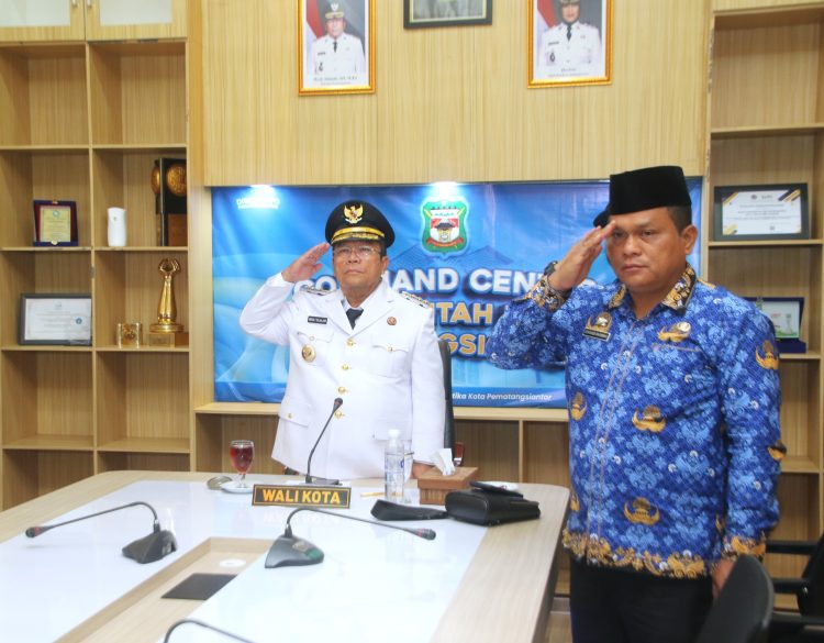 Wali Kota Pematangsiantar Wesly Silalahi Mengikuti Upacara Peringatan Hari Otonomi Daerah ke-19 Tingkat Nasional Secara Virtual