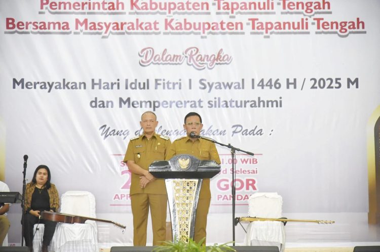 Bupati Dan Wabup Tapanuli Tengah Gelar Halal Bi Halal Hari Raya Idul Fitri 1446 H/2025 Bersama Masyarakat
