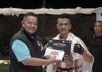 Bharada Rolling Stone Purba Menang di Arena MMA Ryu Crazy Night Vol I Batam, Harumkan Nama Brimob Polda Sumut