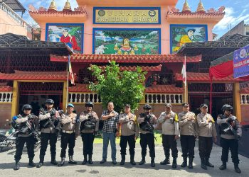 Brimob Sumut Gelar Patroli di Vihara Pematangsiantar, Jaga Kondusifitas Perayaan Waisak 2025