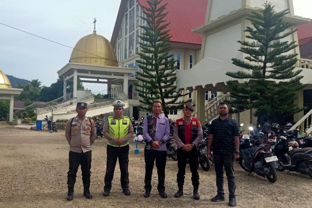 Amankan Ibadah Peringatan Kenaikan Isa Almasih, Polres Tapteng Kerahkan Personel