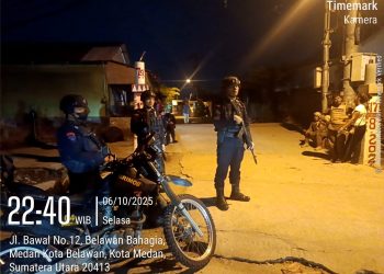 Brimob Polda Sumut Gencarkan Patroli Gabungan di Belawan, Jamin Keamanan Warga dari Gangguan Kamtibmas