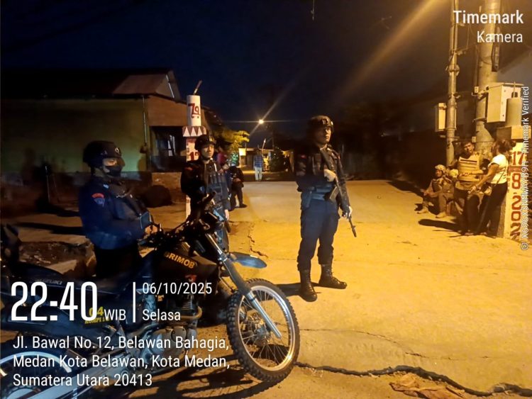 Brimob Polda Sumut Gencarkan Patroli Gabungan di Belawan, Jamin Keamanan Warga dari Gangguan Kamtibmas