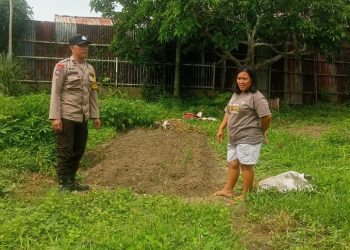 Polsek Siantar Marihat Sambangi Warga Manfaatkan Lahan Tanaman Bergizi