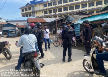 Operasi antik 2025, Satuan Brimob Polda Sumut Turun Ke Belawan Antisipasi Gangguan Kamtibmas