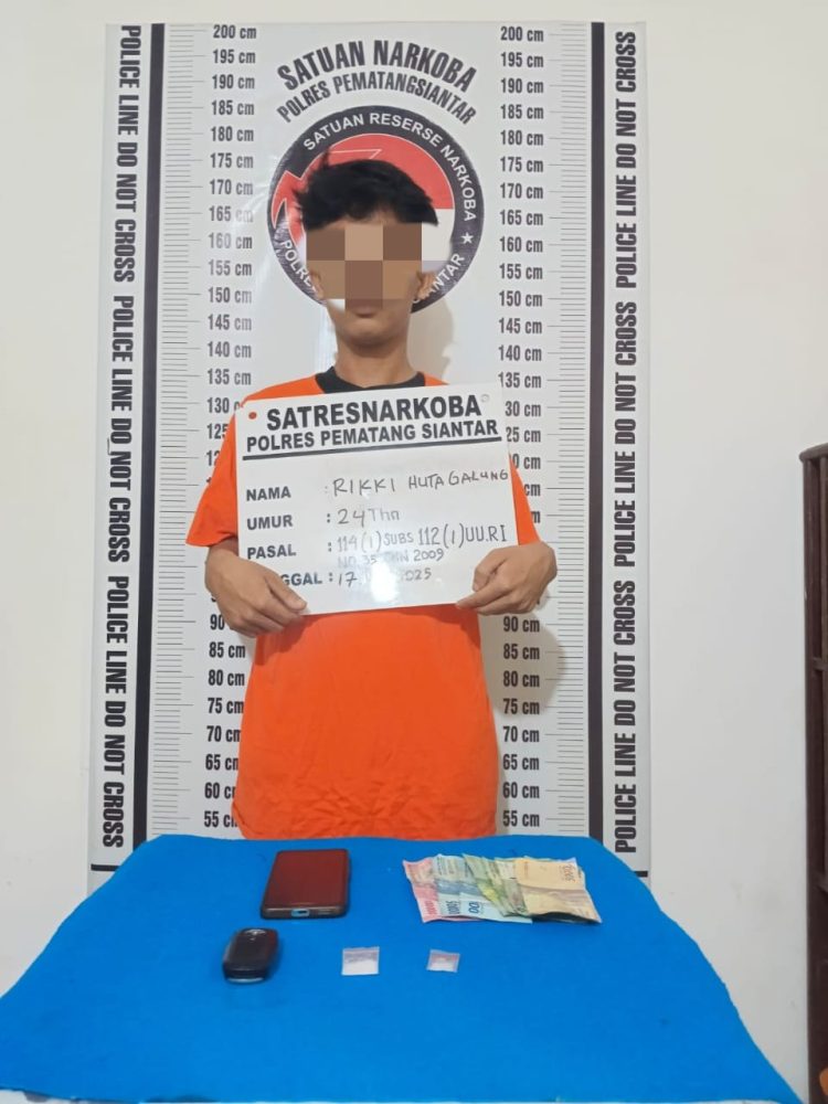 Miliki Sabu 1.63 Gram Polres Pematangsianțar Amankan RH Di Jalan Toba