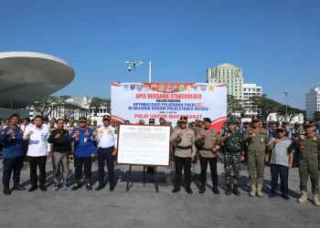 Apel Gabungan Brimob Polda Sumut dan Stakeholder Dukung Optimalisasi Layanan 110, Bersama untuk Medan Aman dan Nyaman