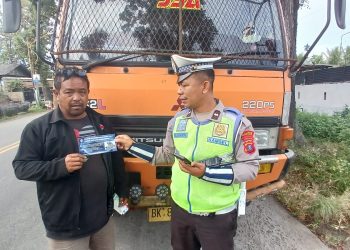 Sat Lantas Polres Pematangsiantar Gencar Sosialisasi Larangan Overload dan Overdimensi