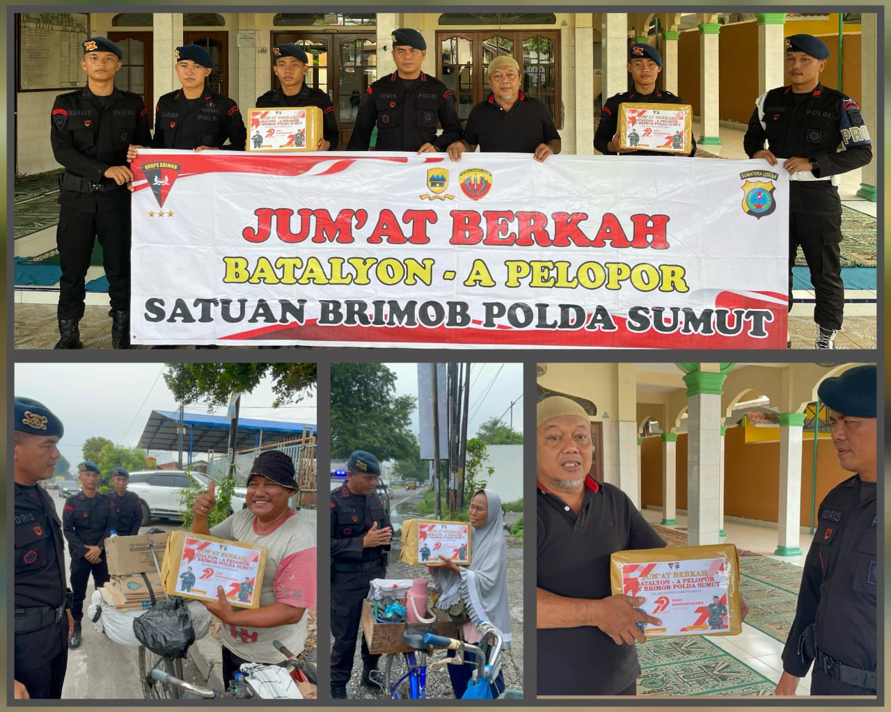 Satuan Brimob Polda Sumut Berikan Kejutan Pada Masyarakat Pada Saat Bakti Sosial Jum’at Berkah, Sambut Hari Bhayangkara ke-79 Satuan Brimob Polda Sumut Berikan Kejutan Pada Masyarakat Pada Saat Bakti Sosial Jum’at Berkah, Sambut Hari Bhayangkara ke-79