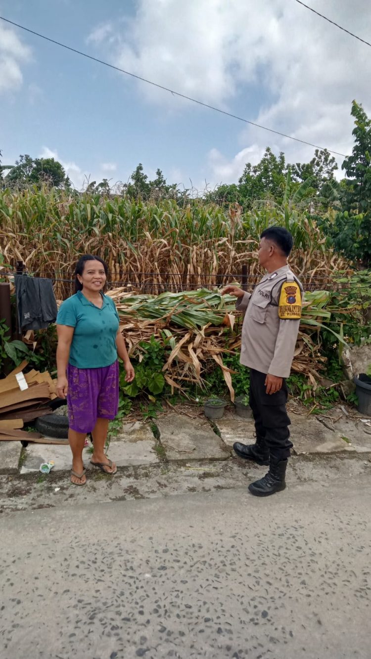 Polsek Siantar Marihat Sambangi Warga yang Manfaatkan Lahan Dalam Mendukung Ketahanan Pangan