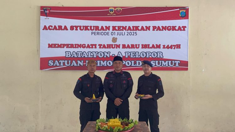 Batalyon-A Pelopor Satuan Brimob Polda Sumut Gelar Syukuran Kenaikan Pangkat dan Peringatan Tahun Baru Islam 1447 Hijriah Penuh Makna
