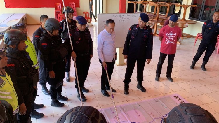 Profesional dan Siap Siaga, Satuan Brimob Batalyon C Pelopor Polda Sumut Laksanakan Tactical Floor Game dan Gladi Pengawalan Pemindahan Tahanan di Sipirok