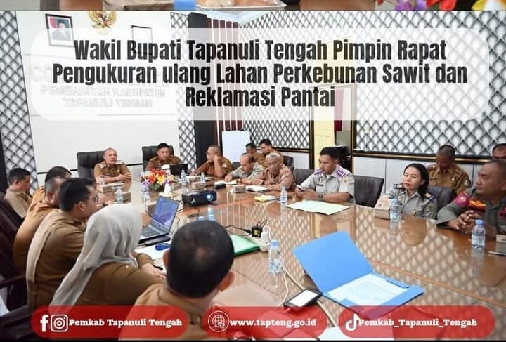 Wakil Bupati Tapanuli Tengah Pimpin Rapat Pengukuran Ulang Lahan Perkebunan Sawit dan Reklamasi Pantai Wakil Bupati Tapanuli Tengah Pimpin Rapat Pengukuran Ulang Lahan Perkebunan Sawit dan Reklamasi Pantai