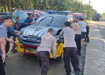 Kecelakaan Beruntun di Jalan Siantar-Saribudolok, Kendaraan Dinas Polri Yang Terlibat Tabrakan Berakhir Damai 