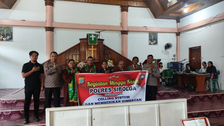 Polres Sibolga Laksanakan Minggu Kasih Di Gereja GKPI Sibolga, Berikan Pesan Kamtibmas